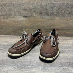 Sperry Leeward 2 Eye Brown Leather Boat Shoes Men's Size 13